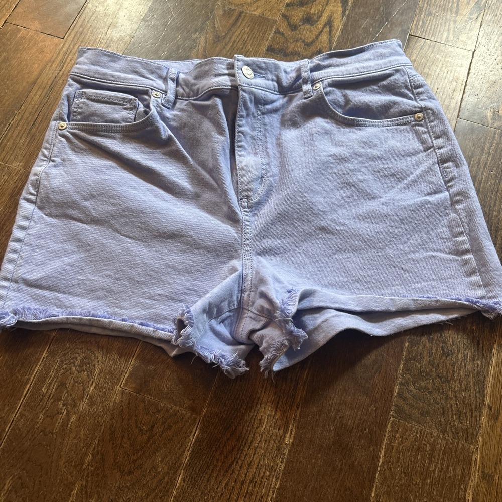 Loft Cutoff Denim Shorts Womens Size 29 8 Blue High Rise Frayed Hem